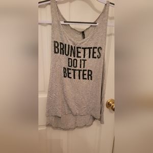 Graphic Sleeveless Tee...Brunettes do it better.